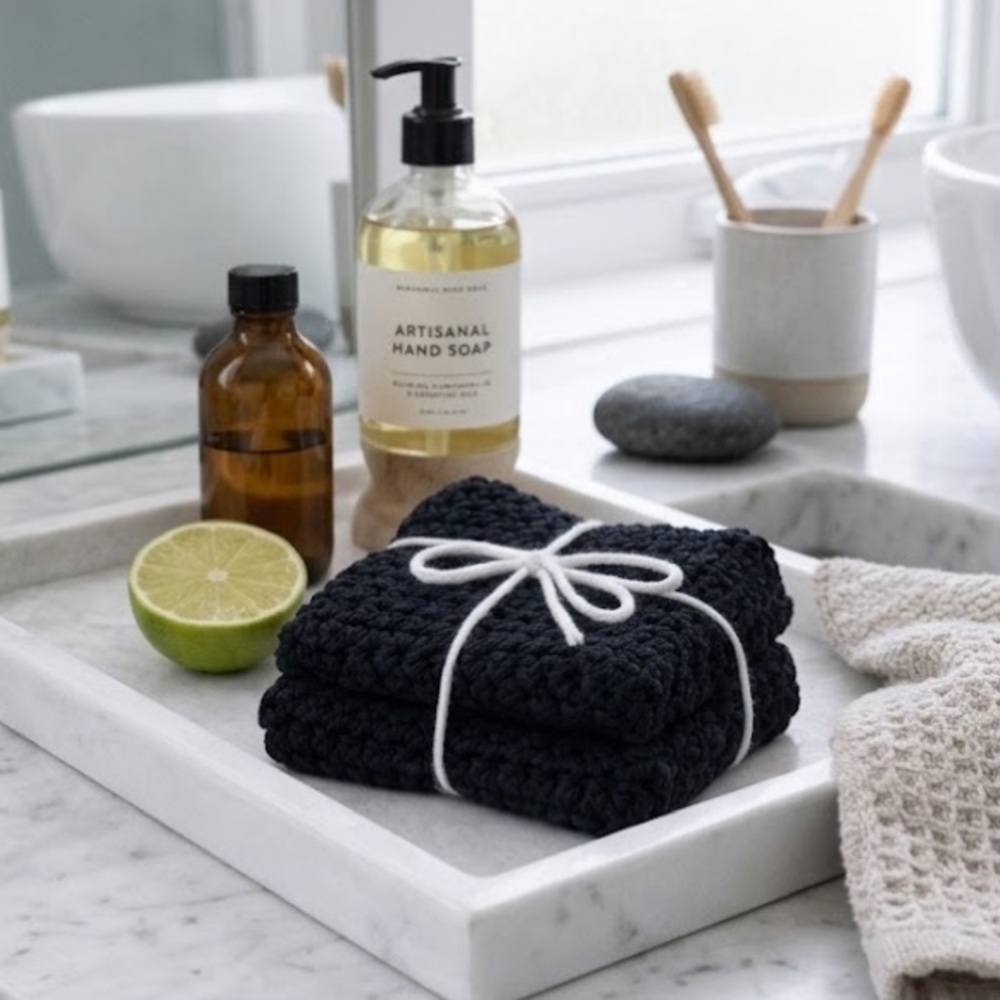 Brand New!! Handmade 100% cotton Washcloth Set